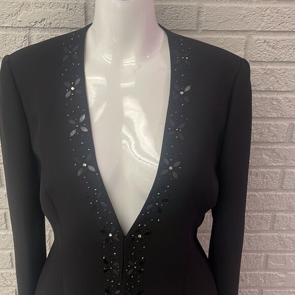Kasper Black Embellished Jacket Size 8 - Picture 2 of 7